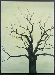 Listed Artist Yaozu Qu Original Oil On Canvas 'Tree Of Dawn'