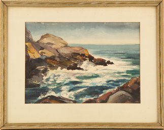 Waterscape Watercolor Signed Waugh