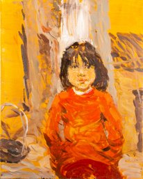 Figurative Original Oil Painting By Artist Yinlong Wang 'A Little Girl'