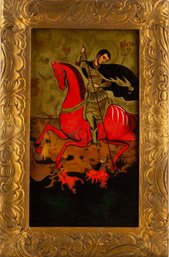 'St George Icon' Oil On Board Religious