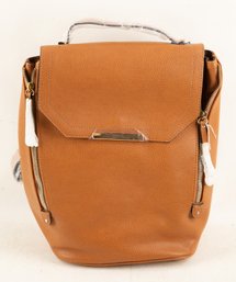 Orange Faux Leather Backpack Like New