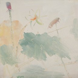 Xun Zhu Impressionist Original Oil On Canvas 'Summer Lotus'