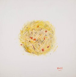 Shuen Wang Abstract Original Oil Painting 'Pizza 2'