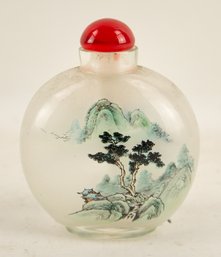 Large Inside-Painted Glass Snuff Bottle