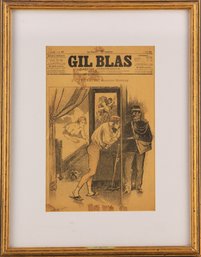 Portrait Print Signed Paul Balluriau(1860-1917)'1885 GIL BLAS'