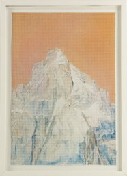 Contemporary Art Print 'Snow Mountains - Orange'
