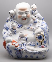 Chinese Antique Five Children With Buddha Statue
