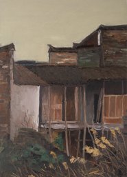 Zongjie Sun Landscape Original Oil Painting 'Houses In The Countryside'