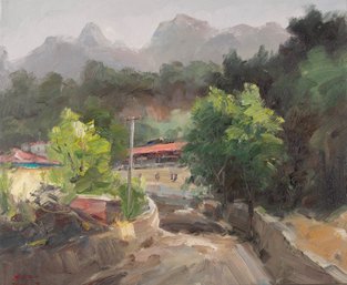 Bihua Gong Impressionist Original Oil On Canvas 'Daxing Creek'