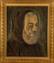 J.Campol Portrait Oil On Canvas 'ManWith A Hoodie'