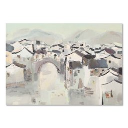 Yi Tian Impressionist Original Oil On Canvas 'Old Memory Of Jiangnan Water Village'