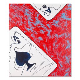 Qiang Li Modernist Original Oil On Canvas 'Poker'