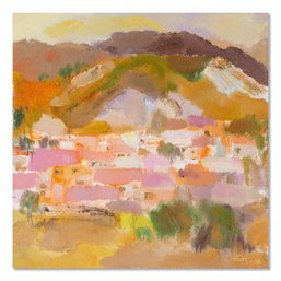 Yi Tian Post-Impressionist Original Oil Painting 'Village'