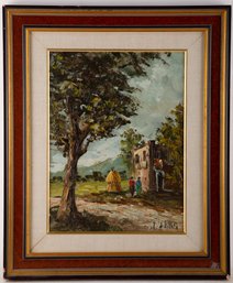 Vintage Landscape Oil Painting 'Summer View'