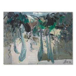 Jiabang Kang Impressionist Original Oil On Canvas 'Loofah Series 2'
