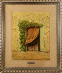 Landscape Oil On Canvas 'The Door With Vine'