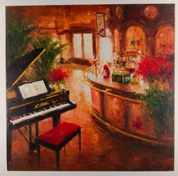 Lin Hongdan Impressionist Original Oil On Canvas 'Bar 4'
