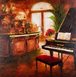 Lin Hongdan Impressionist Original Oil Painting 'Bar 3'