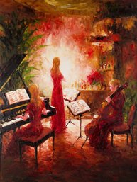 Lin HongdanImpressionist Original Oil On Canvas 'Concert 2'