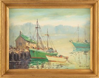 Henry Snell (1858-1943) Waterscape Oil On Board