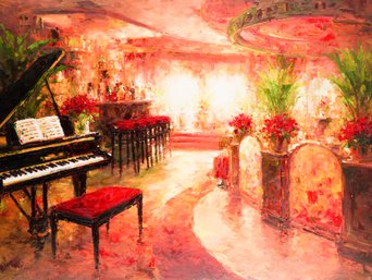 Lin HongdanImpressionist Original Oil On Canvas 'Bar 2'