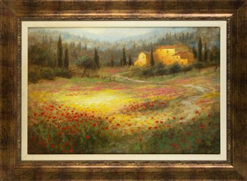 Landscape Giclee Print Jon McNaughton (1965 - )'Umbrian Poppy Fields'