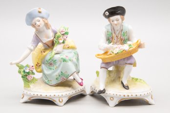 Pair Of Dresden Porcelain Doll Made In Germany