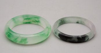 Pair Of Green Jade Bracelets