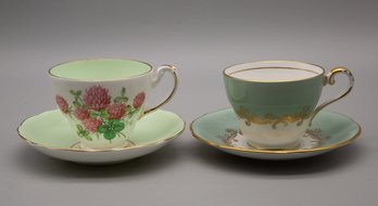 Set Of Two Hammersley & Co And Aynsley Fine Bone China Teacups With Saucers