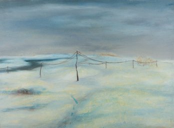 Jianping Chen Impressionist Original Oil On Canvas 'Snow Day'