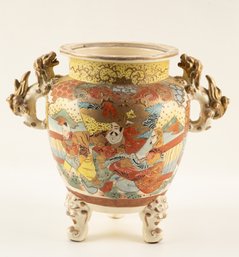 Antique Japanese Portrait Ceramic Pot