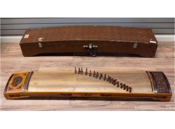 Old Chinese Zither With Case And Accessories
