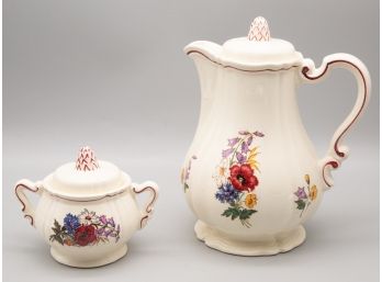 Agreste Porcelain Sugar Box And Teapot Made In France