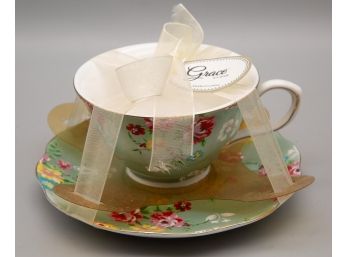 Grace Porcelain Teacup With Saucer Teaware