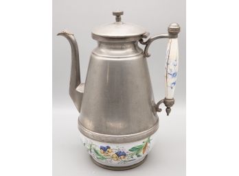 Metal And Porcelain Teapot