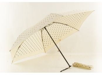 Vintage Givenchy Polka Dots Folding Umbrella