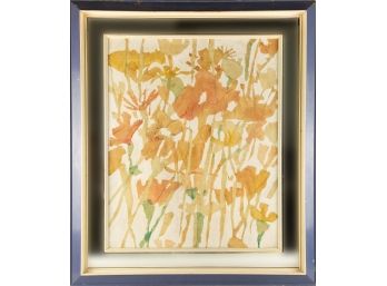 Large Floral Mixed Media 'Yellow And Orange Flowers'