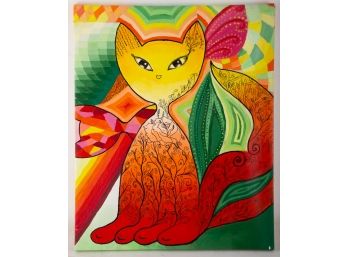 Tianying Li Modernist Original Oil On Canvas 'Red Fox'