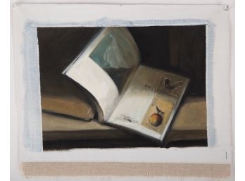 Dongxing Huang Still Life Original Oil Painting 'Open Pages'