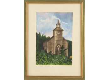 Drinkwater Landscape Watercolor 'Church On Spring Day'