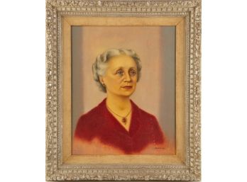 Biberman Portrait Oil On Canvas 'Woman In Red Suit'