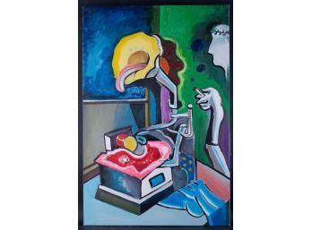 Abstract/Cubist Oil 'Phonograph's Nightmare'