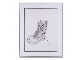 Vintage Modernist Ink On Paper 'The Boot''