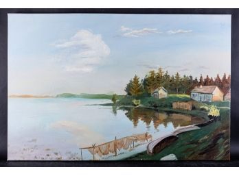 Contemporary Abstract Original Oil 'Lake Scene'