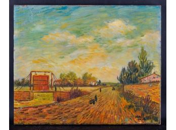Original Oil Painting On Canvas By Artist Li Zhu 'Plein Air Landscape'