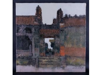 Landscape Original Oil Painting By Artist Duo Yin 'Village'