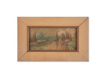 Small Vintage Impressionist Oil 'River Landscape'