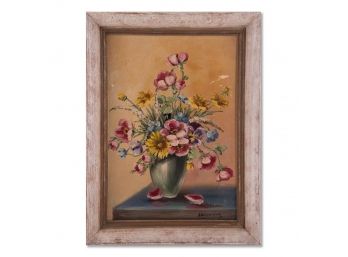 Early 20th Century Original Oil 'Flowers In Vase'