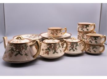 Vintage Asian Porcelain Coffee Tea Set Serves Six