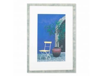 Vintage Modernist Lithograph 'Yellow Chair'